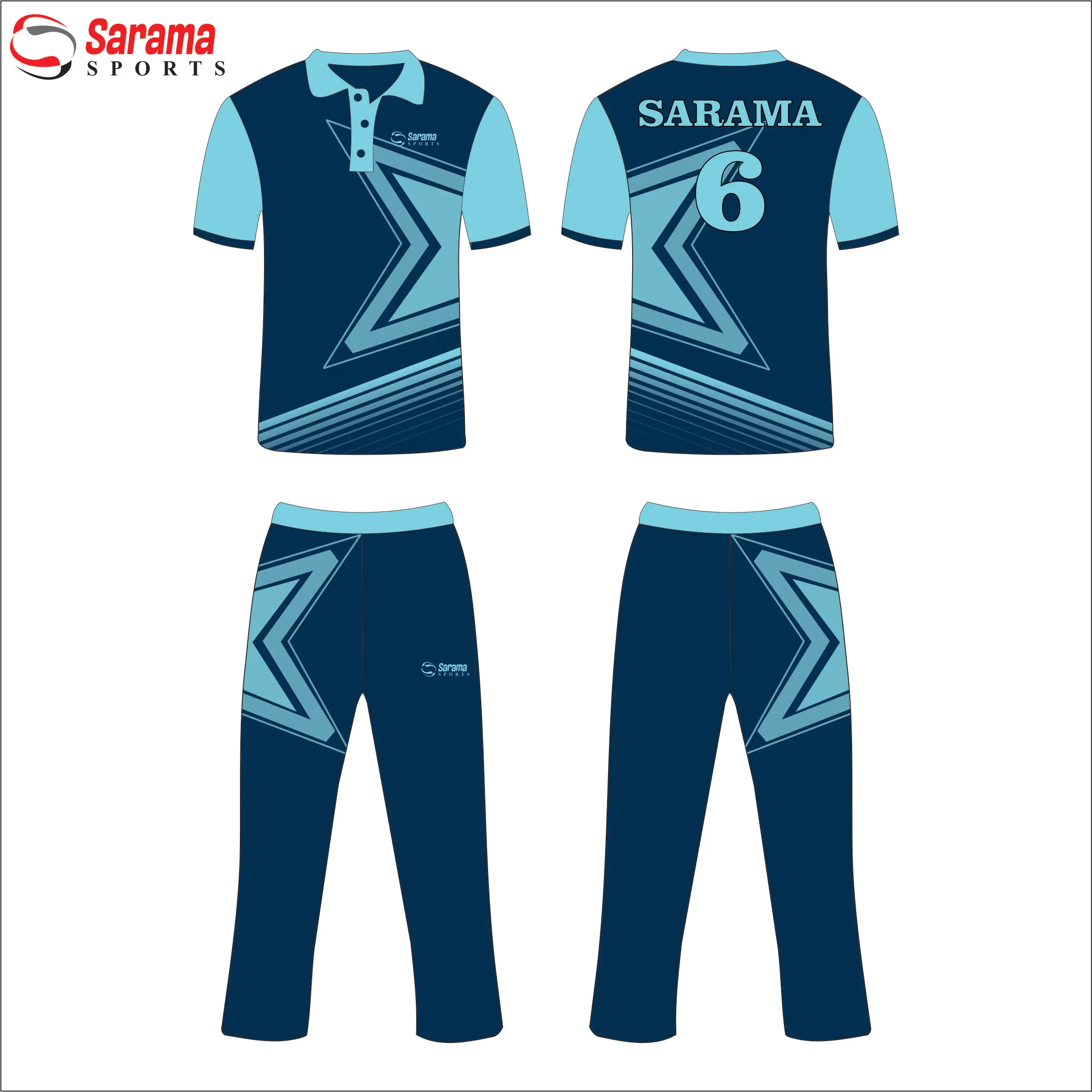2022 cricket jersey pattern customize design uniforms cricket kits sublimation with Custom logo