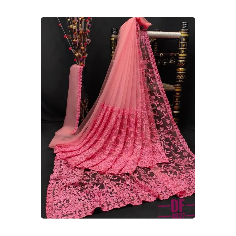 2023 Top Selling Soft Net Saree With Stone Work For Party Wear Available At Low Price From Bulk Exporter