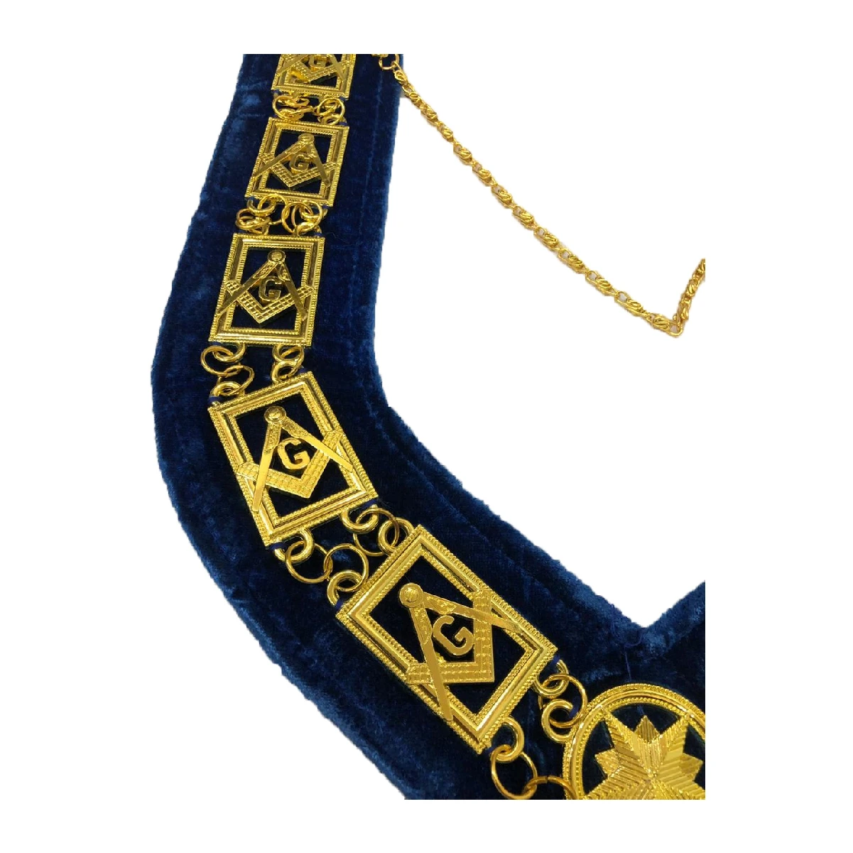Ошейник с золотой цепочкой Masonic Blue ошейник в новом стиле