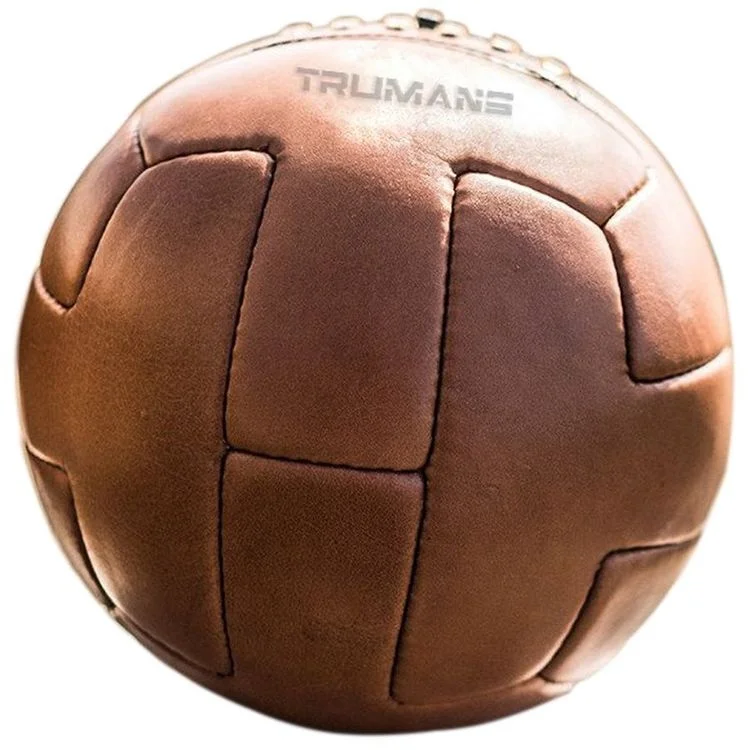 Retro Soccer Ball Made in Sialkot Pakistan Antique Genuine Vintage Leather Football