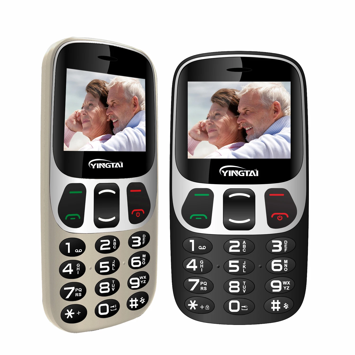 2.4 inch senior bar mobile phones with big buttons Curved Edge screen
