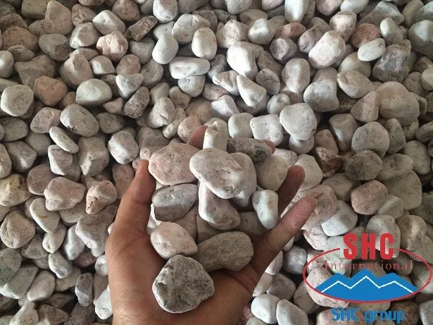 Vietnam Natural Garden Landscaping Round White Tumbled Pebble River Rock Stone