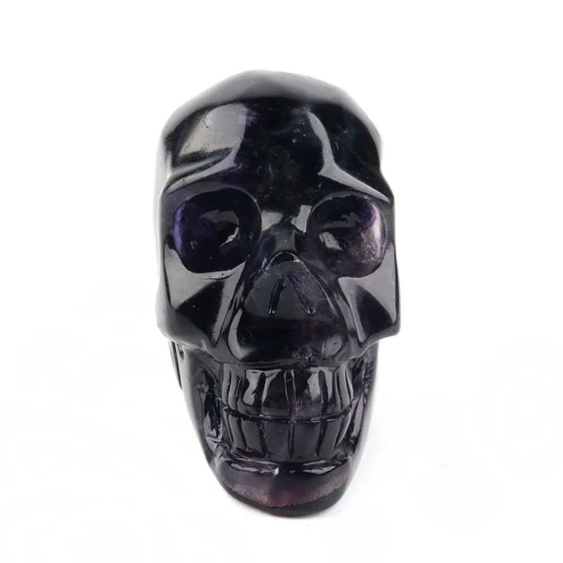 Оптовая продажа, натуральный миниатюрный драгоценный камень из флюорита ручной работы, хрустальный череп, ремесло для украшения, подарок