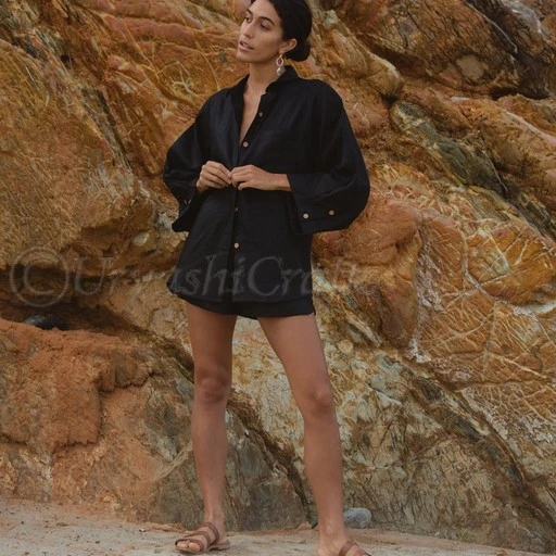 100% Linen Plain Cotton Full Sleeves With Buttons Unisex Oversized Shirts Indian Ethnic Summer Beach Shirts For Beach Cover Ups