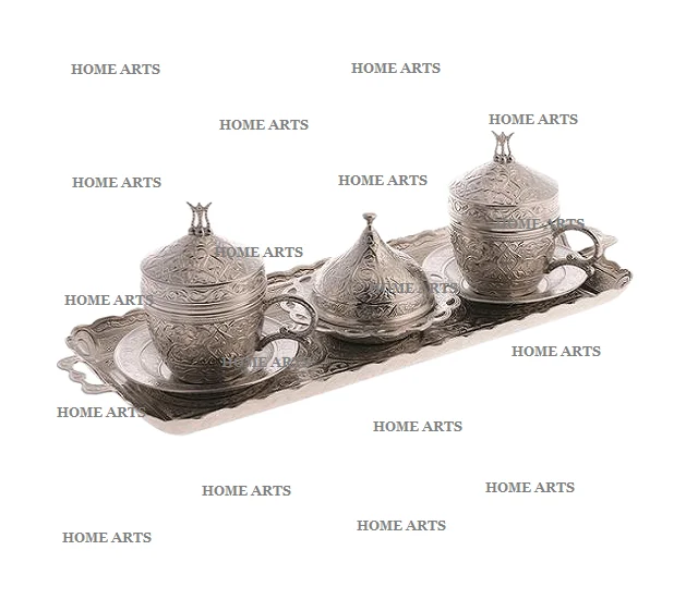 Newest Design Aluminium Tea Cup And Saucer Silver Color Customized Shape And Size Restaurant Cup Saucer Set