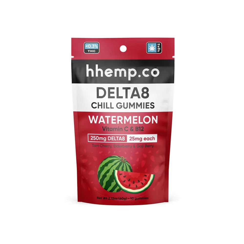 250mg Delta8 Chill Gummies Watermelon POS Box Premium Quality Hemp Flowers CBD Gummies