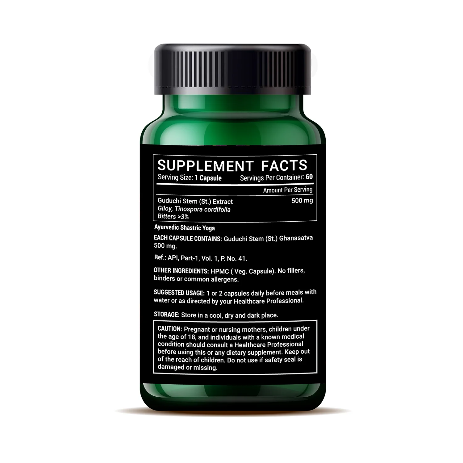 Guduchi Giloy Tinospora Cordifolia Extract Capsules 500mg Immunity booster supplement GMP ISO Certified OEM Private Label