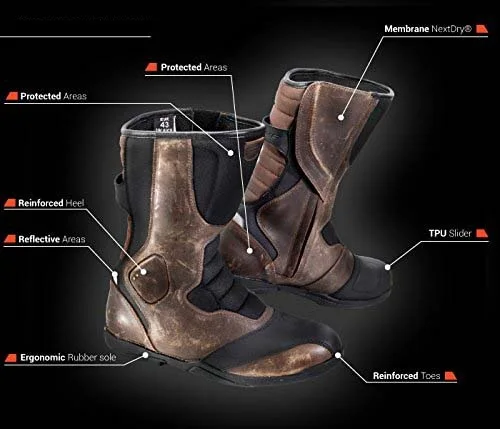 High Quality anti-slip touring waterproof leather Motorbike Boots