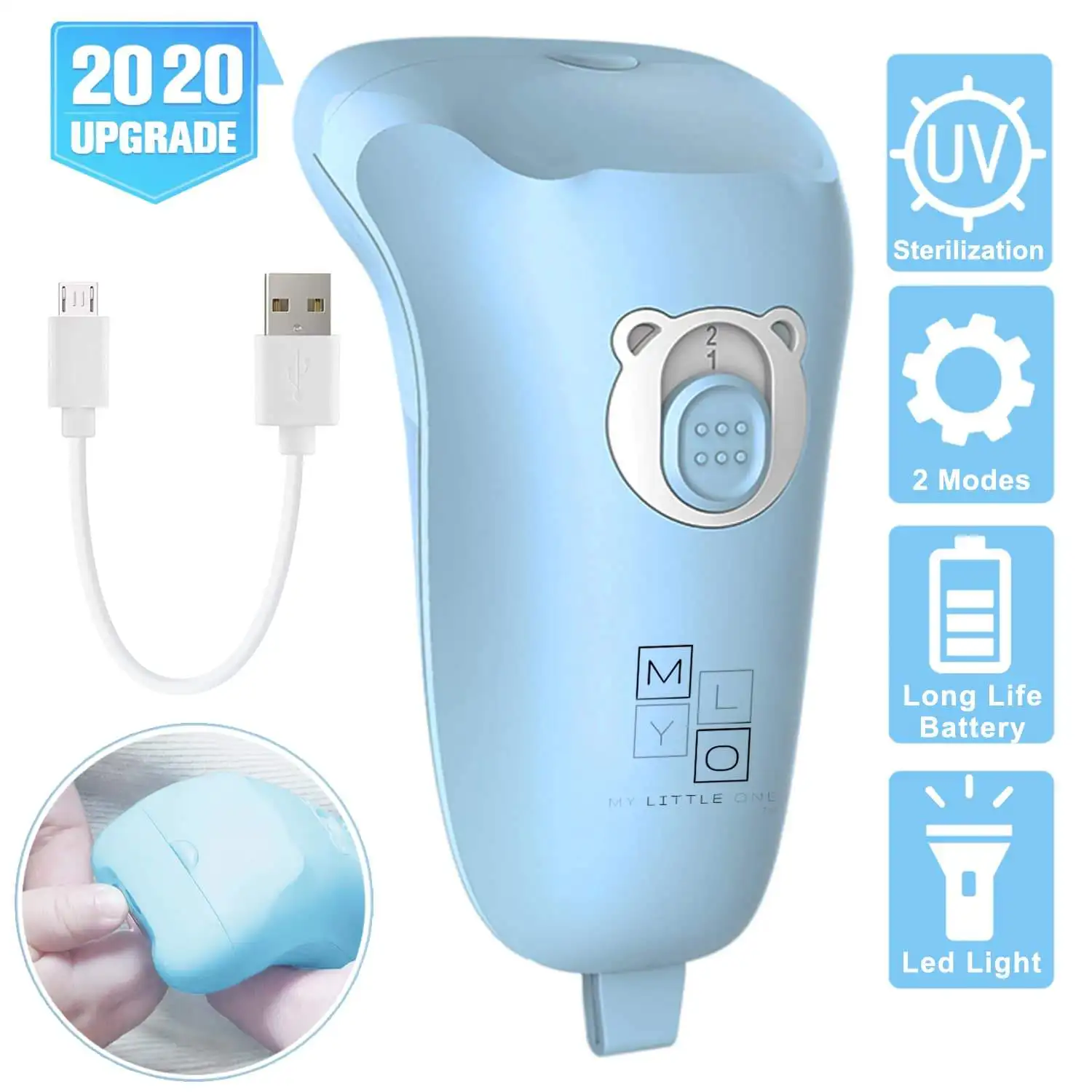 Детская машинка для стрижки ногтей с индивидуальным логотипом MyLO синяя электрическая детей и от Adertek Singapore