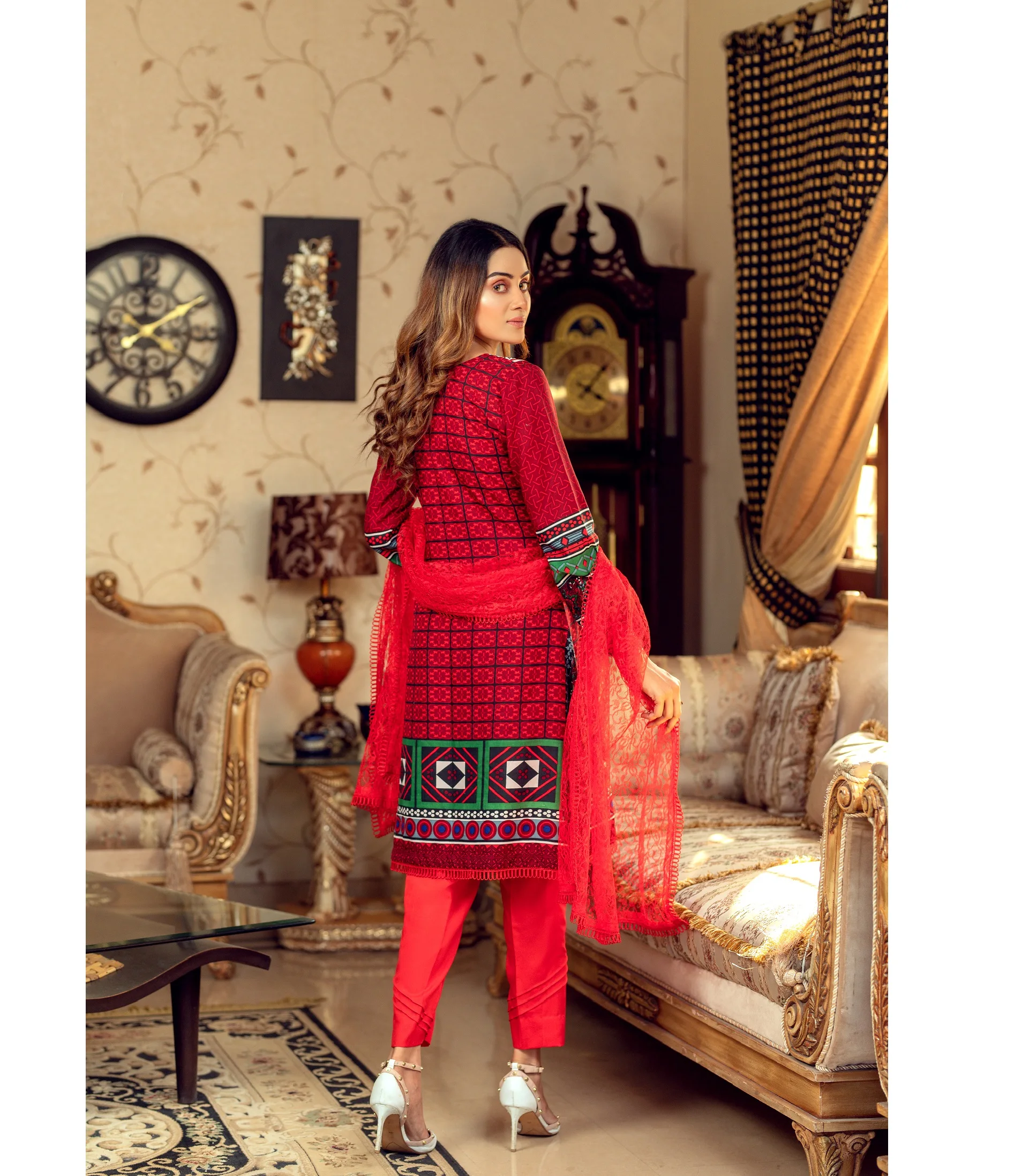 Высококачественная женская рубашка из 3 предметов брюки дупатта официальный костюм без швов 1X8 упаковка VOL 5