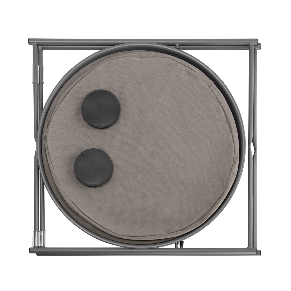 Современный компактный круглый Диванный боковой столик с холщовой корзиной для хранения