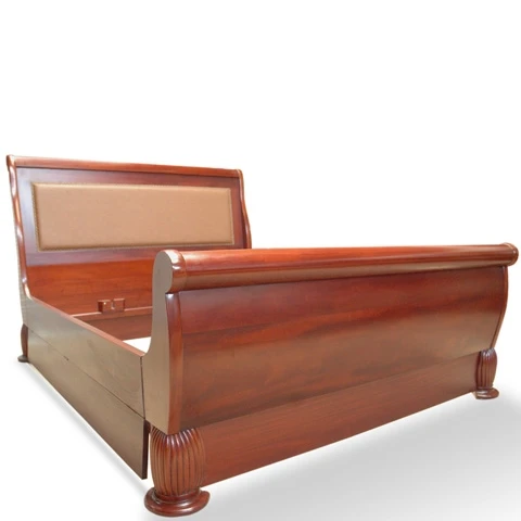 
Good Quality Sleigh Bed With Solid Mahogany Wood 