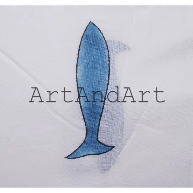 Cotton Fish Pattern Hand Block Printed Fabric For Home Textile And Dresses Making Supply Indian Cotton By Yard Fabric