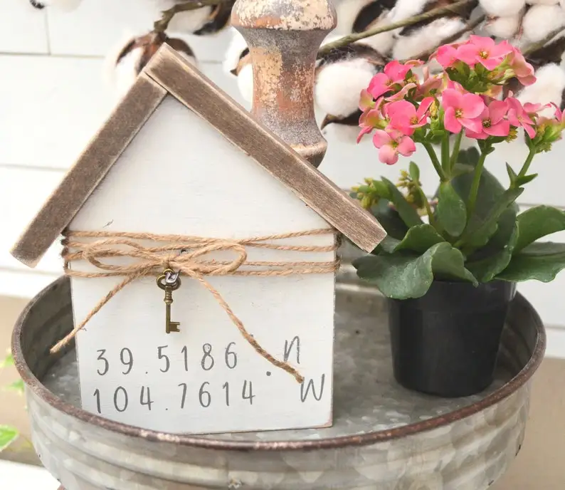 Home Is Where the Heart Is  Small Wood House  Mini House Tiered Tray wood sign