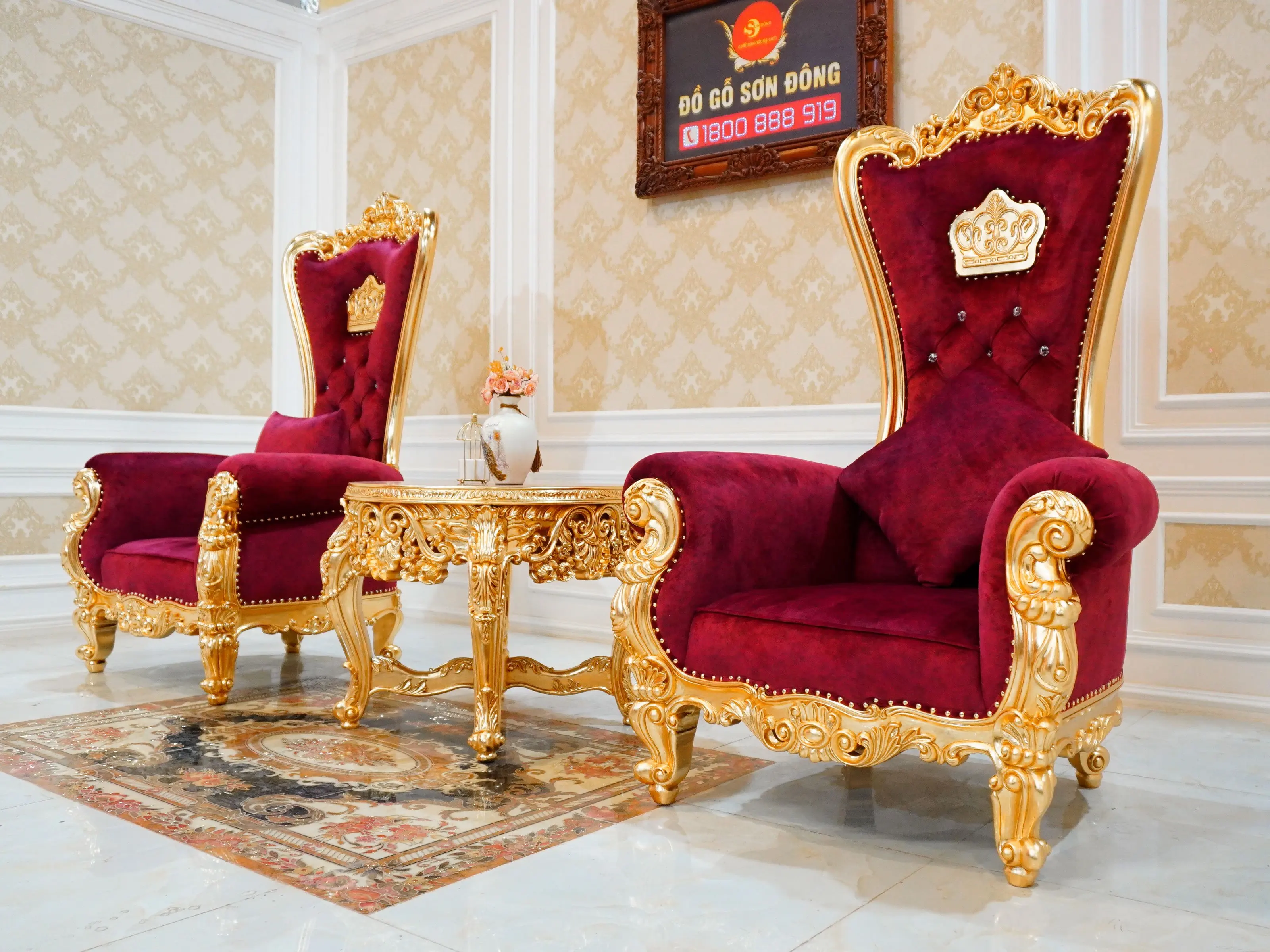 
Customized Luxury Furniture Living Room Fabric Sofa, Royal Luxury 3-piece neoclassical sofa set 