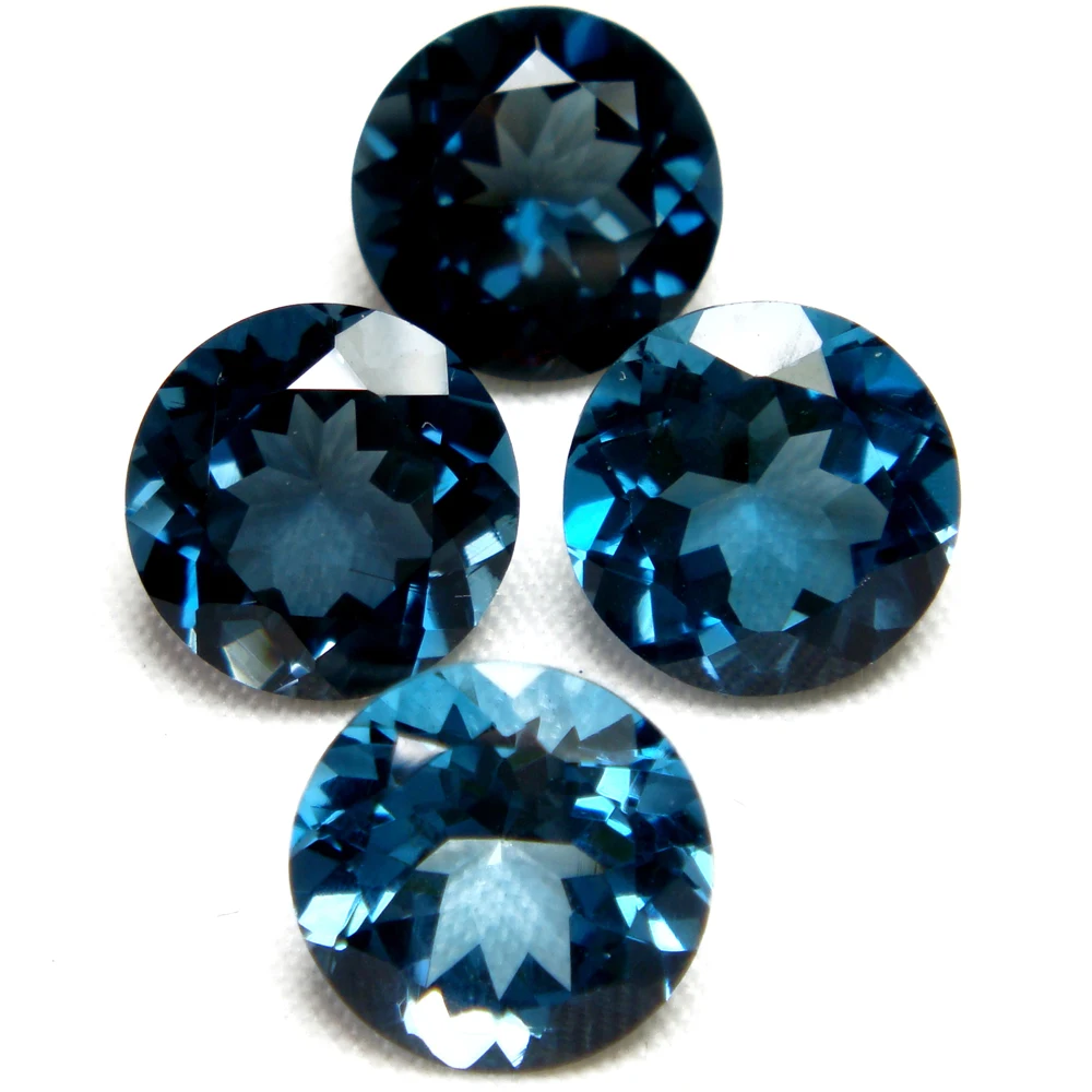8 - 12 MM  London Blue Topaz Round Shape Faceted Cut Top Quality Wholesale Topaz Natural Loose Gemstone Sale Best Price Topaz