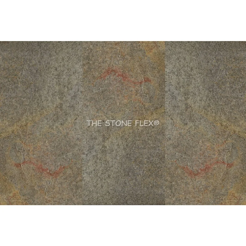 Eco-Friendly Natural Slate Stone Veneer Sheet Flexible Brushed Surface Villa Interior Exterior Wall Decoration Custom Antacid