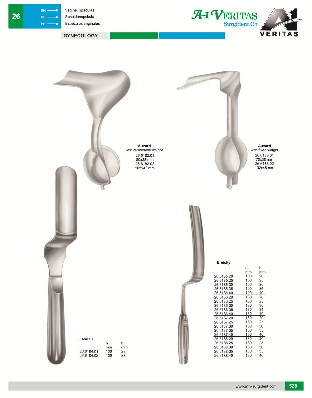 Best Quality Auvard Vaginal Speculas, Obstetrics & Gynecology Equipments / Instruments Reusable, Stainless steel