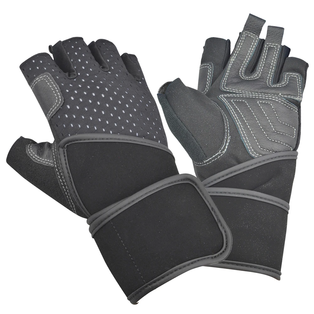 Gel Grip Cross Fit custom logo half finger Fitness Training Workout Exercise fingerless Gym Weight lifting Gloves