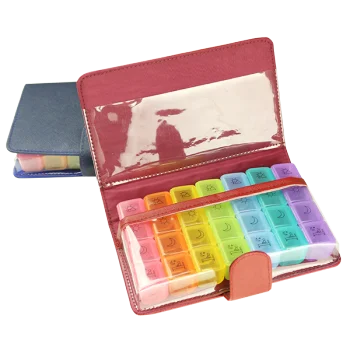 Модный контейнер-органайзер для таблеток с витаминами Pilulier кожаным кошельком