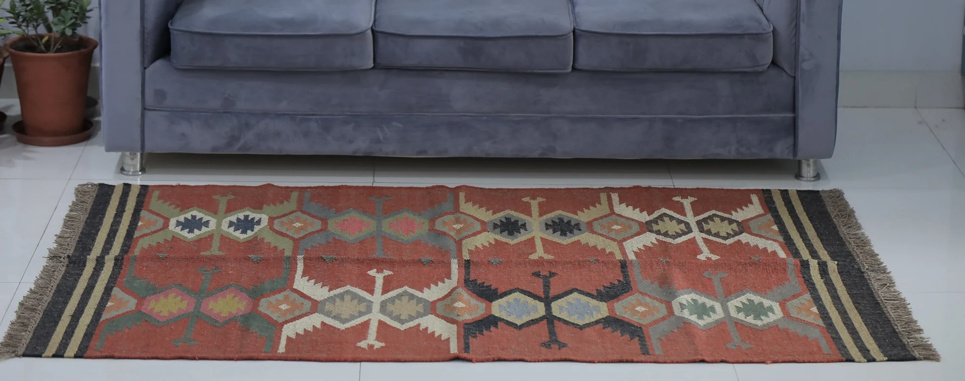 Деревенская дорожка для прихожей индийский ковер Kilim джутовый шерстяной коврик пола ручной работы 4x6 футов Kelim коврики