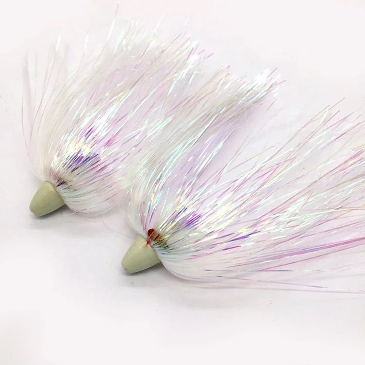 Rainbow flash mylar ballyhoo duster glow lead jig Fishing Lures wholesale fishing tackle Weiyu fishing swim baits