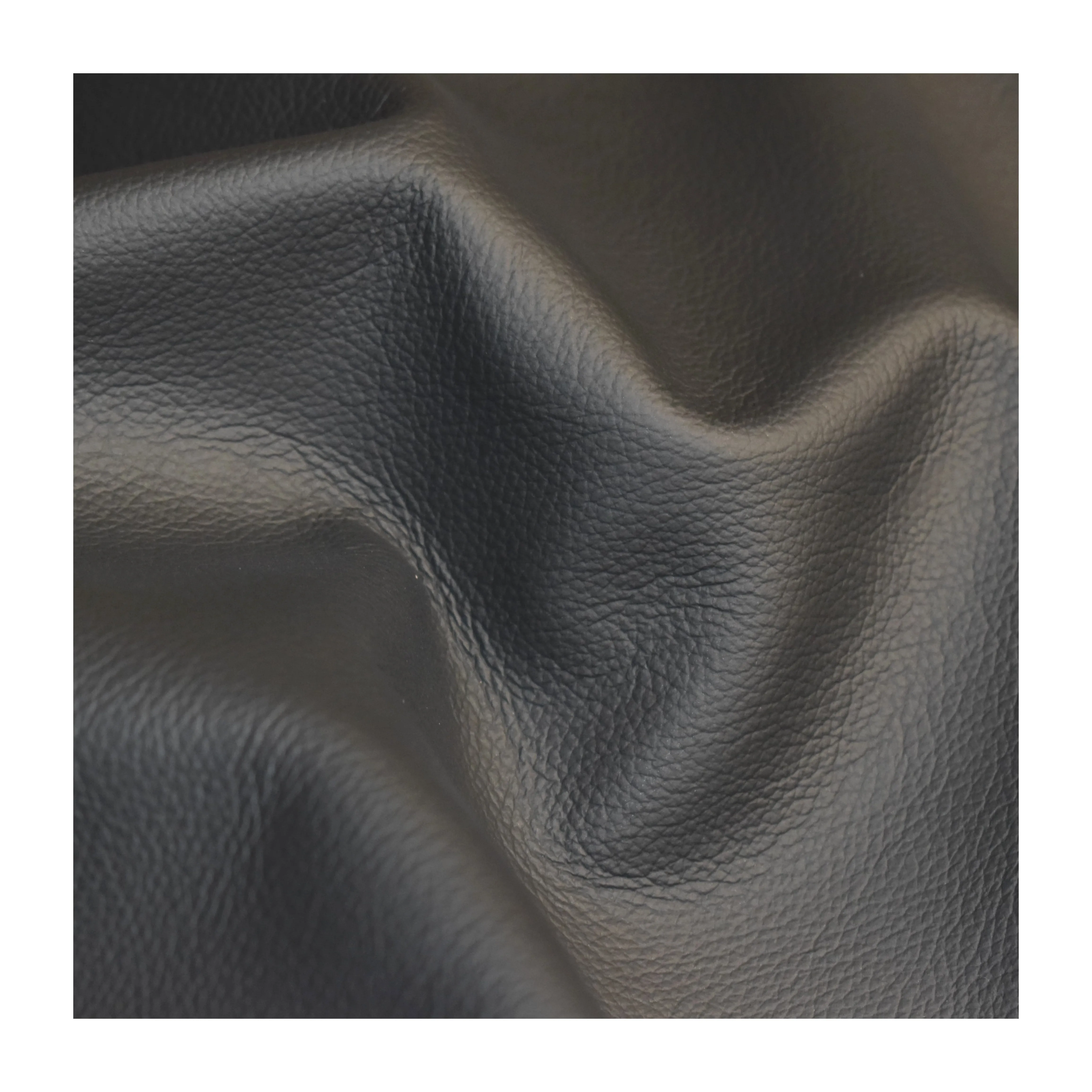 Black Cow Full Grain Dollar Leather with Full Texture