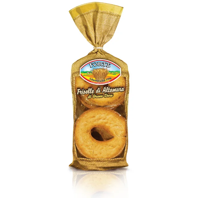 Italian Quality Frisella Hard Dry Ring Shaped Bakery Product 350g with Durum Wheat Semolina for Snacking