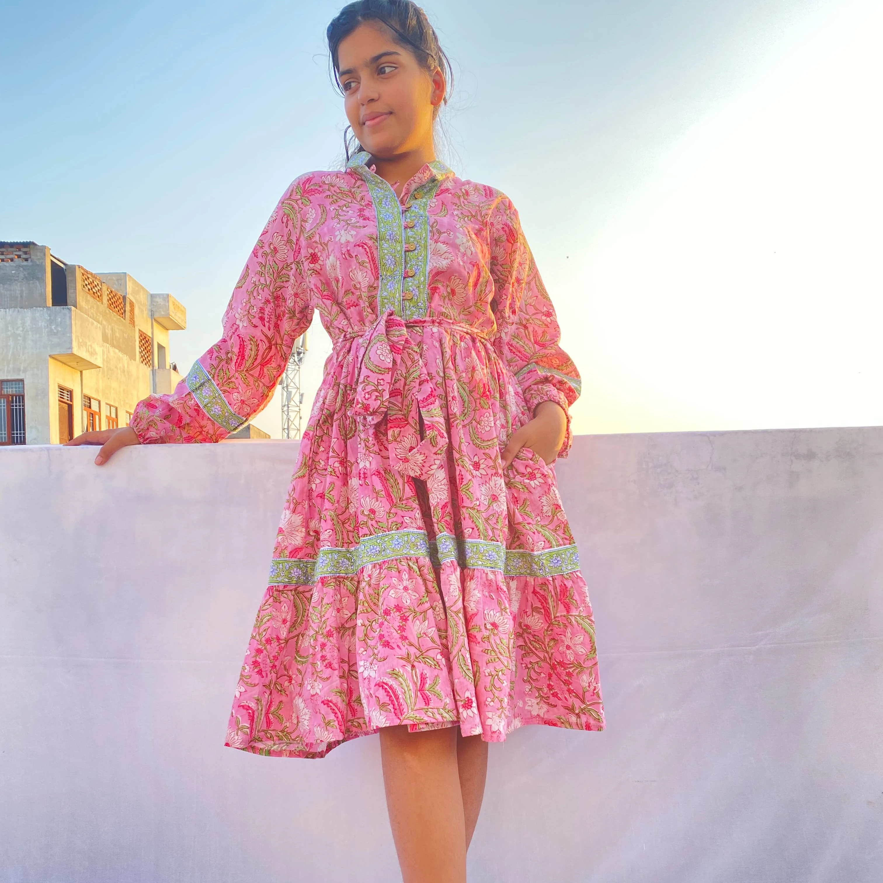 Maternity Gown Night Sleep Wear Dress Kaftan for Women Long Kimono Robe Tunic Ethnic Kimono Robes Print Indian Cotton Summer