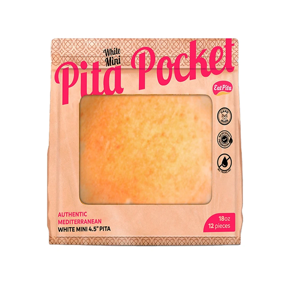 Eat Pita Hand Crafted Wholesale High Quality Baked Pita Pocket 4.5 Inches Mini White