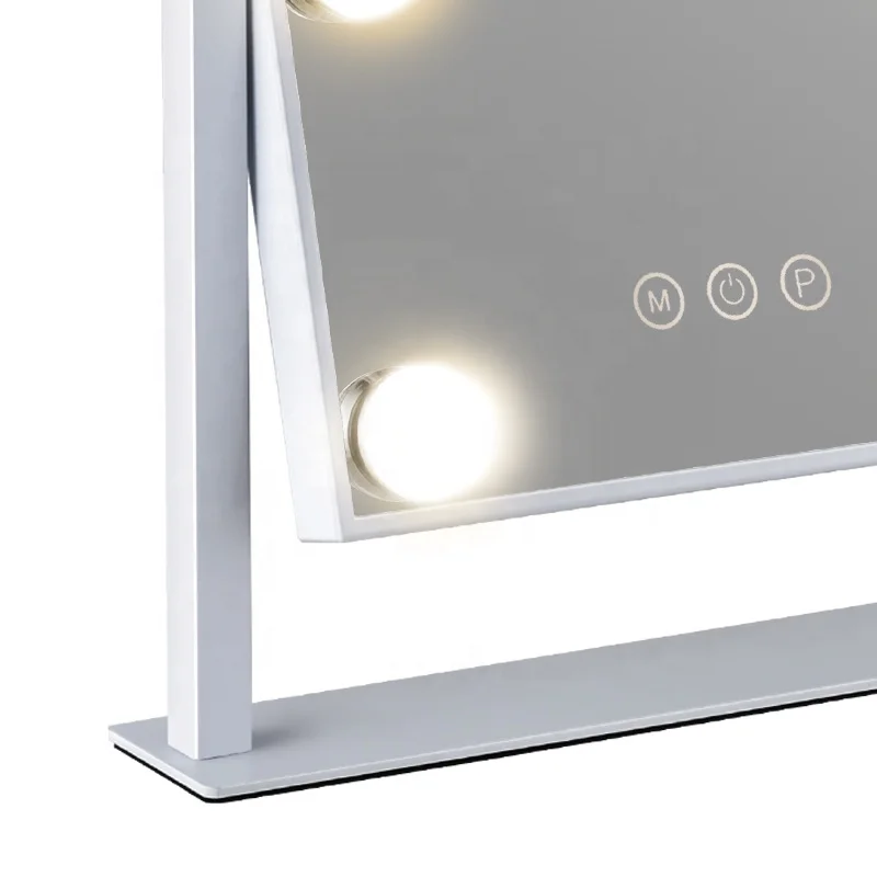 6 Bulbs LED Lighted Makeup Table 360 Degree Rotation Vanity frameless hollywood makeup mirror