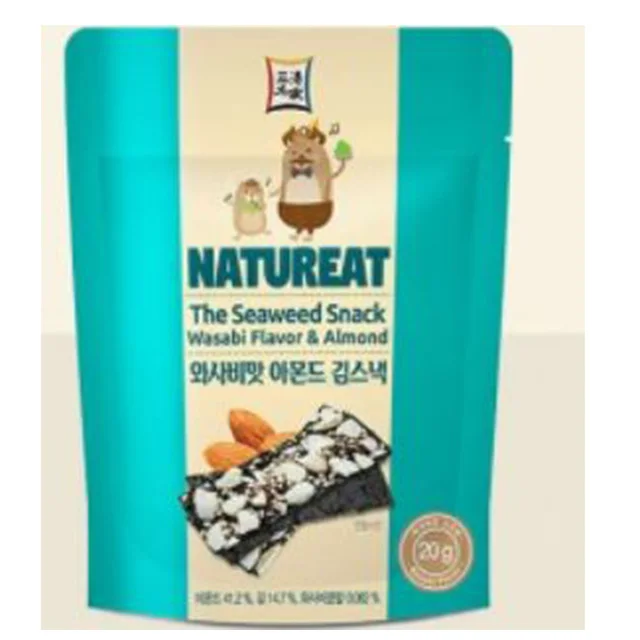 Seaweed Snack Wasabi Flavor which is more savory and crispy by adding nuts Made in Korea Healthy and Delicious Snack