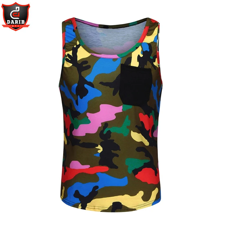 Новое поступление мужская летняя майка камуфляжная с сублимационной печатью спортивная Мужская