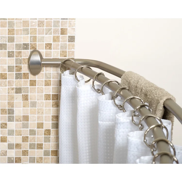 Double pole half-circle adjustable telescopic shower curtain rod
