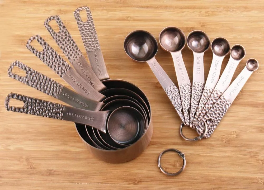 Мерный стакан с мерной ложкой из нержавеющей стали, 4 шт.