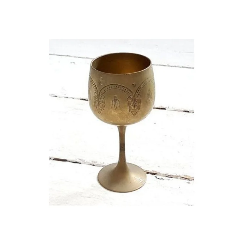 Стильный металлический латунный бокал для ресторана столового стола украшение из латуни дизайн винограда вина набор 2 шт.