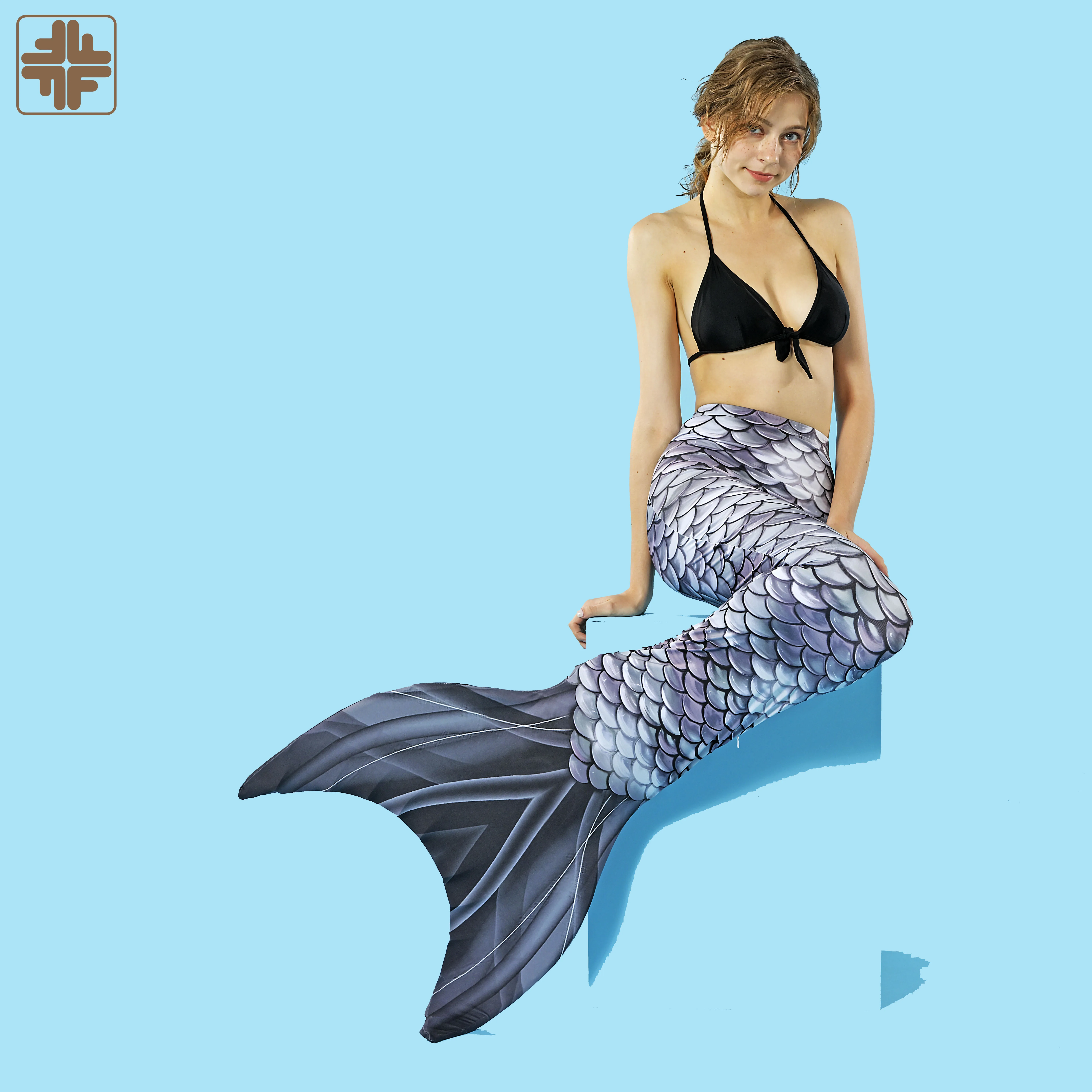 Premium Digital Printed Grey Mermaid Tails