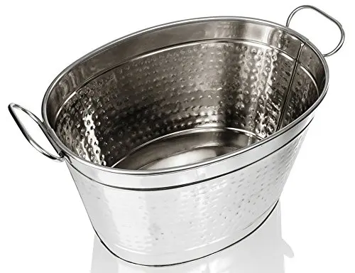 Hammered Stainless Steel Beverage Tub