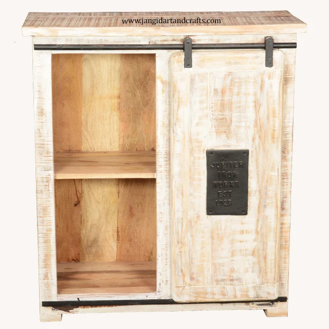Vintage Industrial Furniture Wooden Drawer Chest with Sliding Door Living Room Home Decor Furniture Manufacturer India