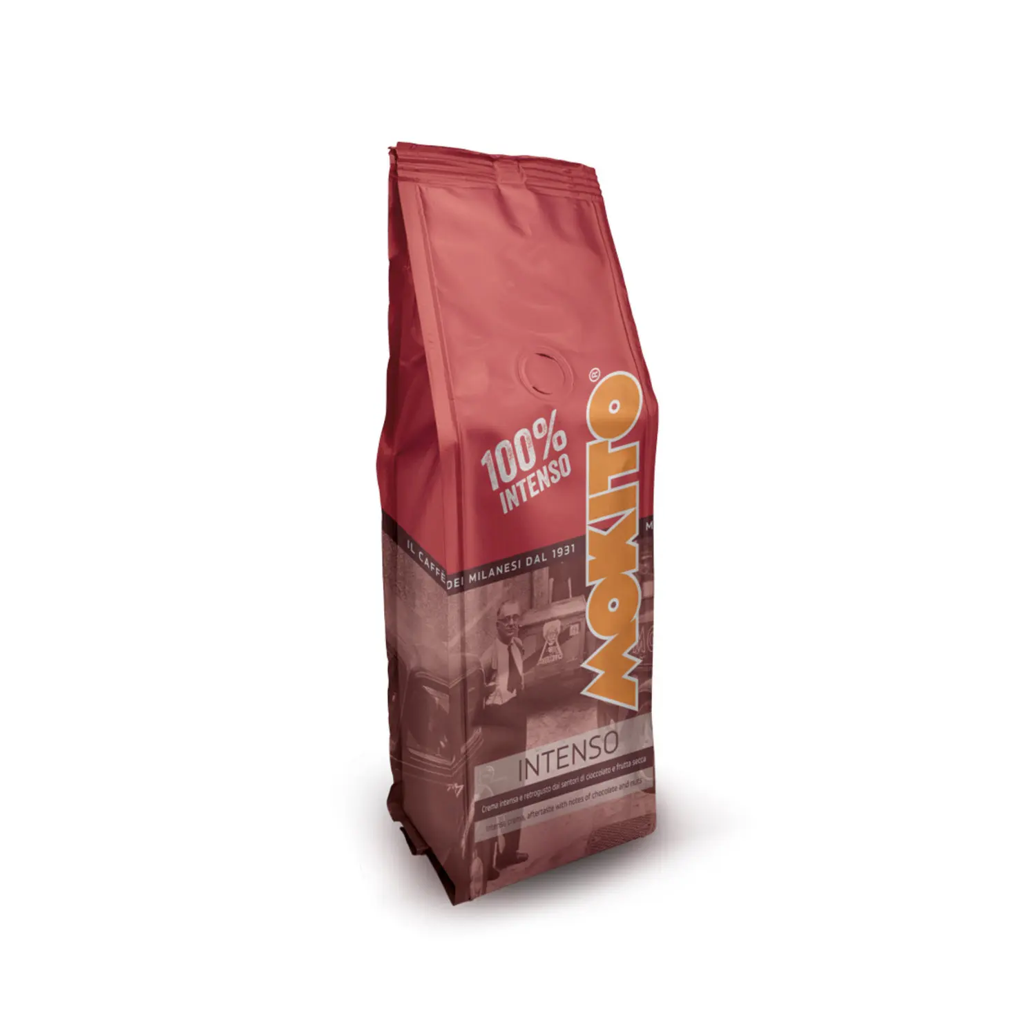 Intenso Italian Espresso Caffe Mokito 40% Arabica & 60% Robusta Medium Roast Ground Coffee with Sweet Taste Box Packaging