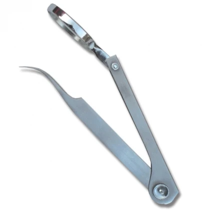 Magnifying Tweezers Splinter Tweezers Forceps with Magnifying Glass 5X Handheld Magnifier Tweezers Portable Repairing Loupe Tool