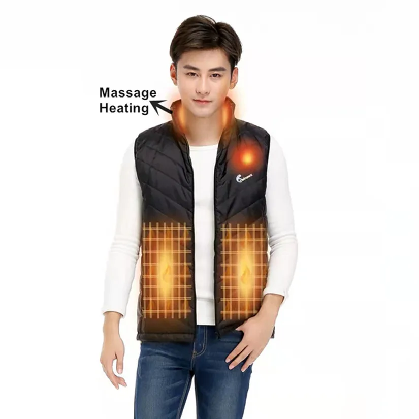 Factory Promotion USB Battery Power Bank Black Warming Heated Massage Vest