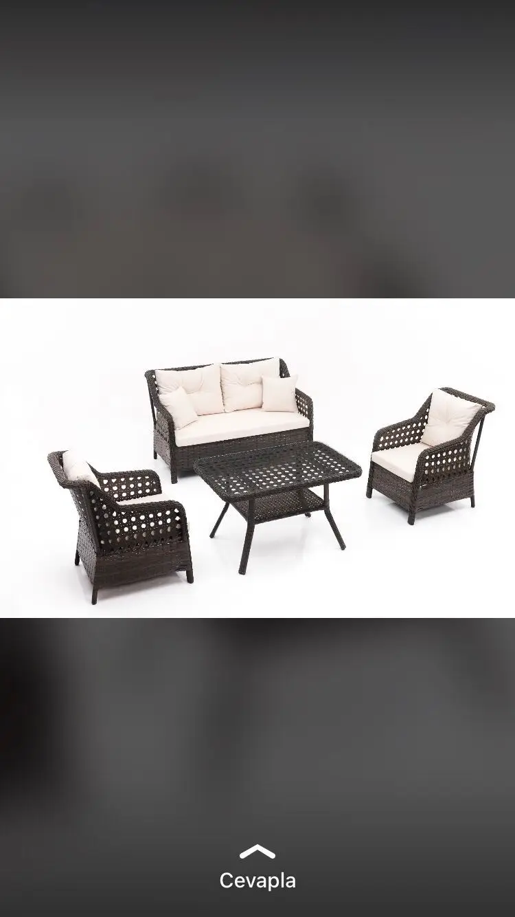 Rattan garden set Outdoor Seat Dinning Table Picnic Table and Bench Beer Park Metal Painting Customized Wood Frame Time