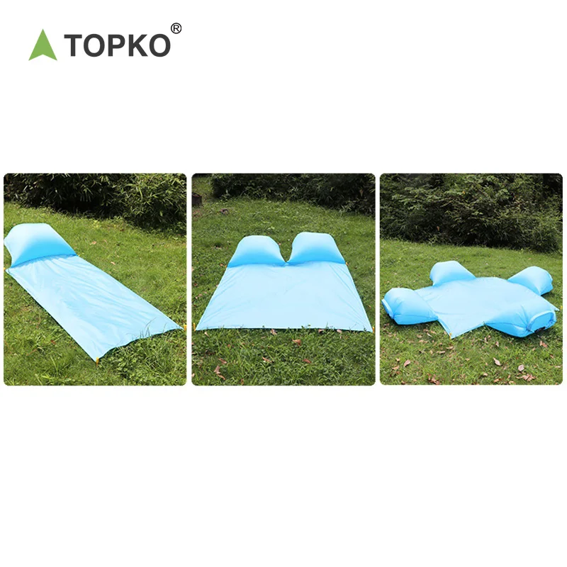 Topko Outdoor Camping Air Pad Pillow Inflatable Picnic Beach Mat for Outdoor Travel Sleeping Waterproof Inflatable Pillow