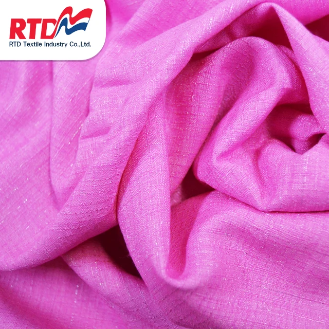 
RTD Japanese Silk Mix Silver Yarn 100% Polyester Fabric For Shirts - Hot Pink WP1184 