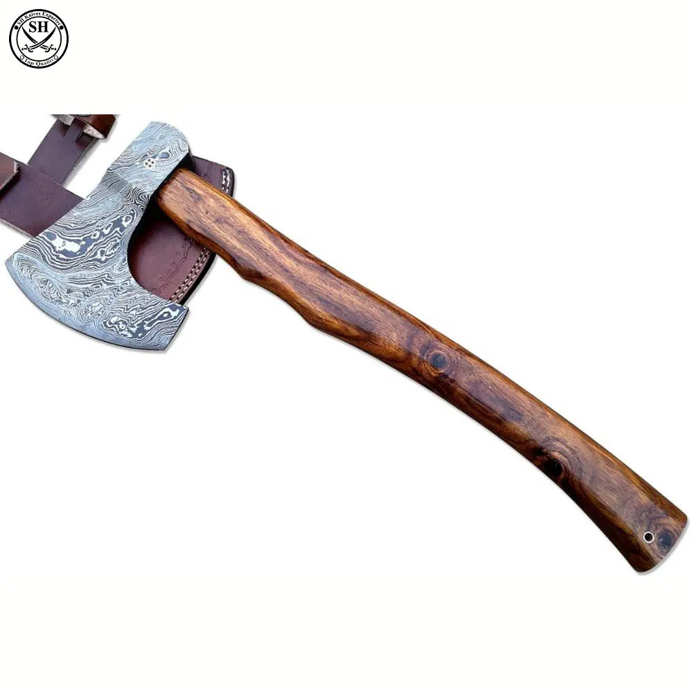 Новый кованый вручную топор из дамасской стали, викингов, медведистый топор, деревянная ручка 14 дюймов