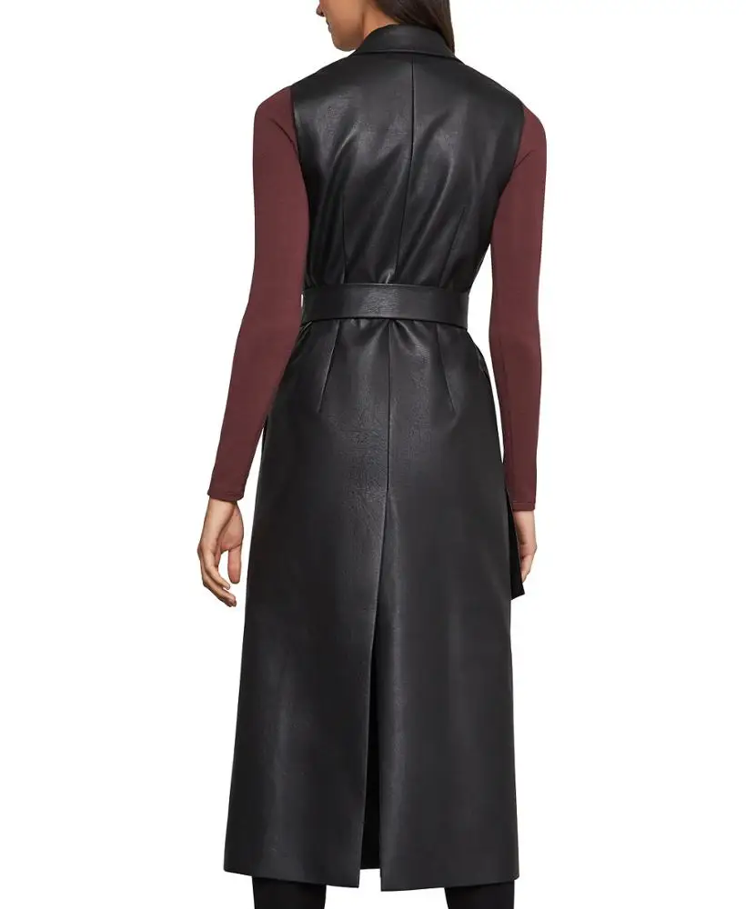  Изготовленное на заказ кожаное длинное покрытие MNW для женщин подходящий размер