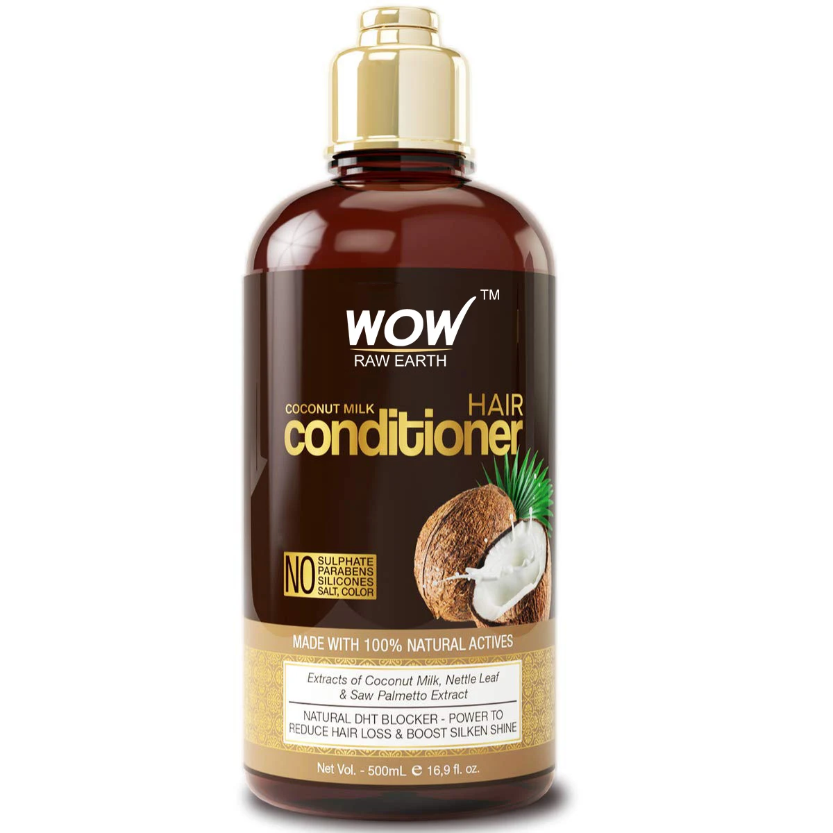 
Raw Earth 500ml Restore Dry Frizzy Tangled Hair to Stronger WOW Coconut Milk Hair Conditioner 
