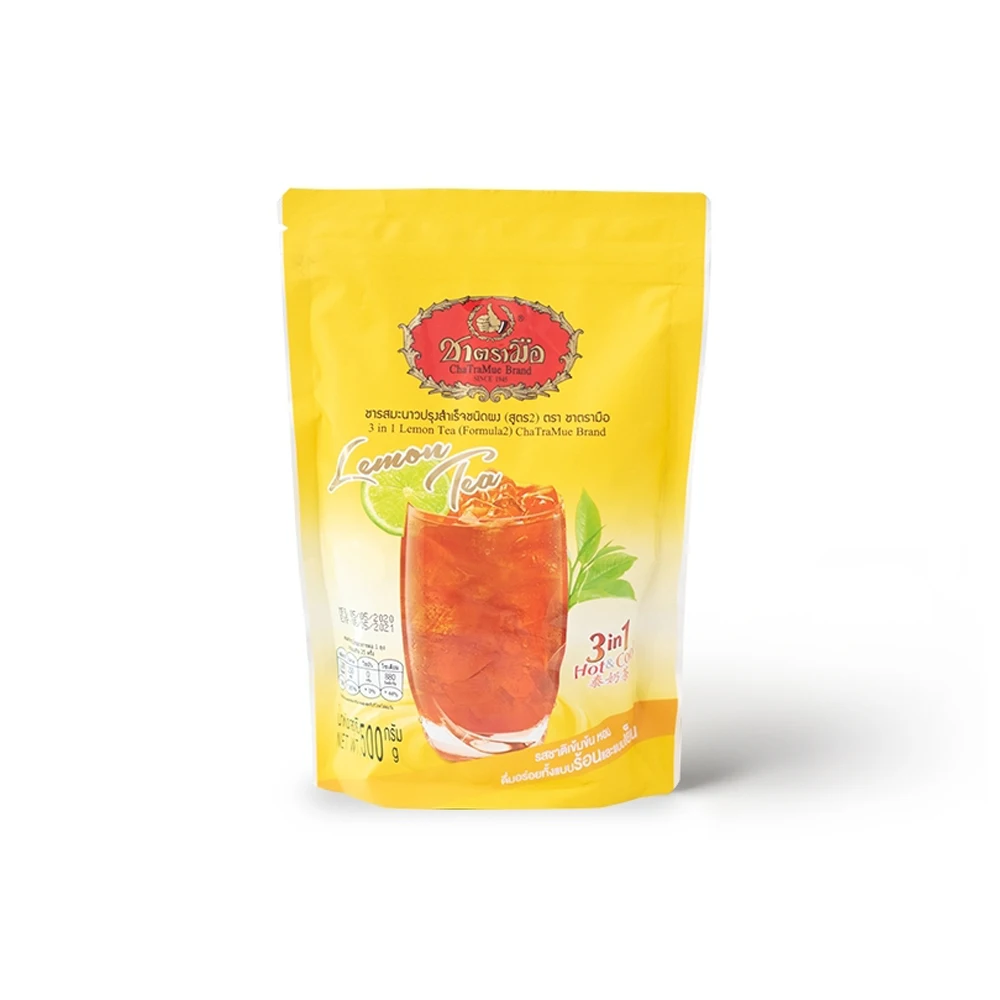 
Thai Instant Lemon Tea 3 in 1 Powder Mix Chatramue Number One Brands 500g 