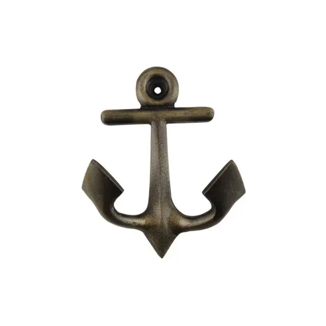 Handmade Antique Anchor Iron Wall Coat Decorative Hooks Hangers Reusable Utility Hat Keys Bags Clothes Heavy Duty Wholesale